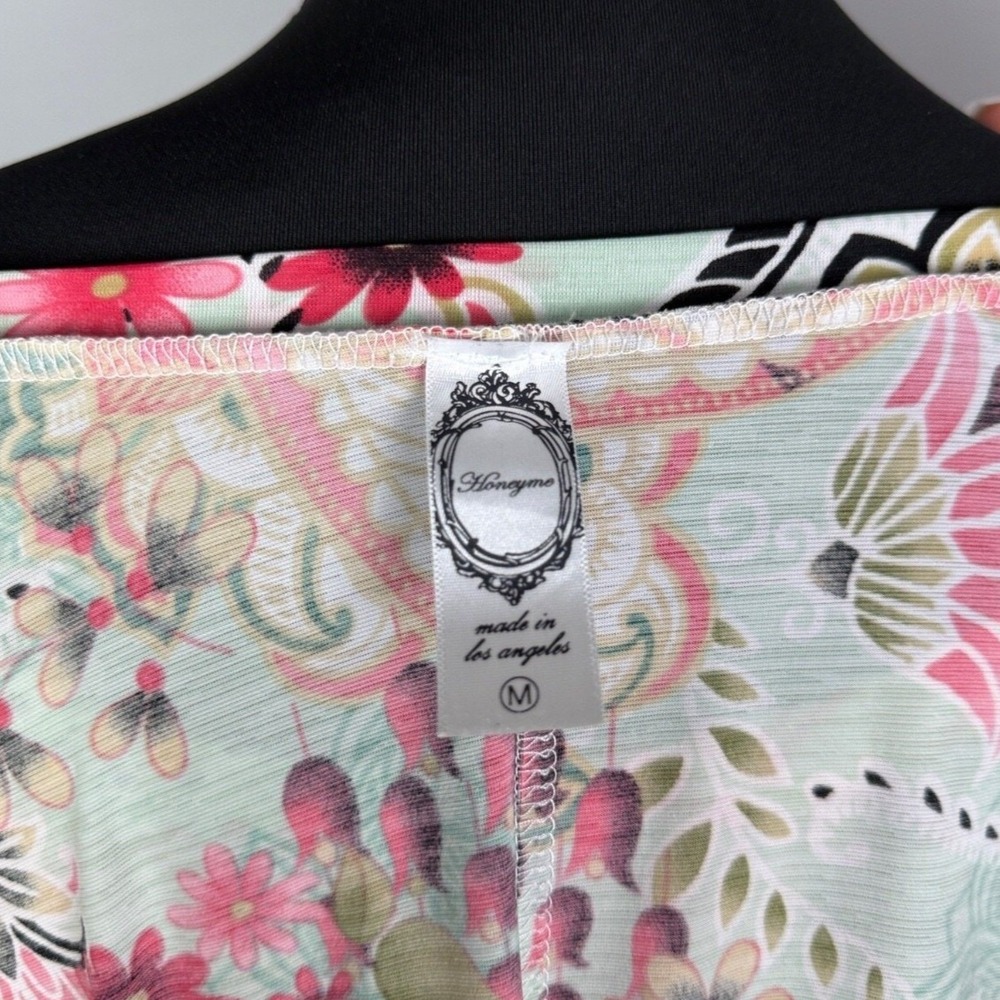 HoneyMe‎ Women's Long-Sleeve Top with Drop Waist Flow  Floral Pattern Size M - Picture 4 of 4